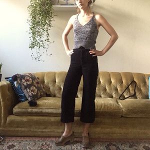 black marine layer high rise, wide leg chords